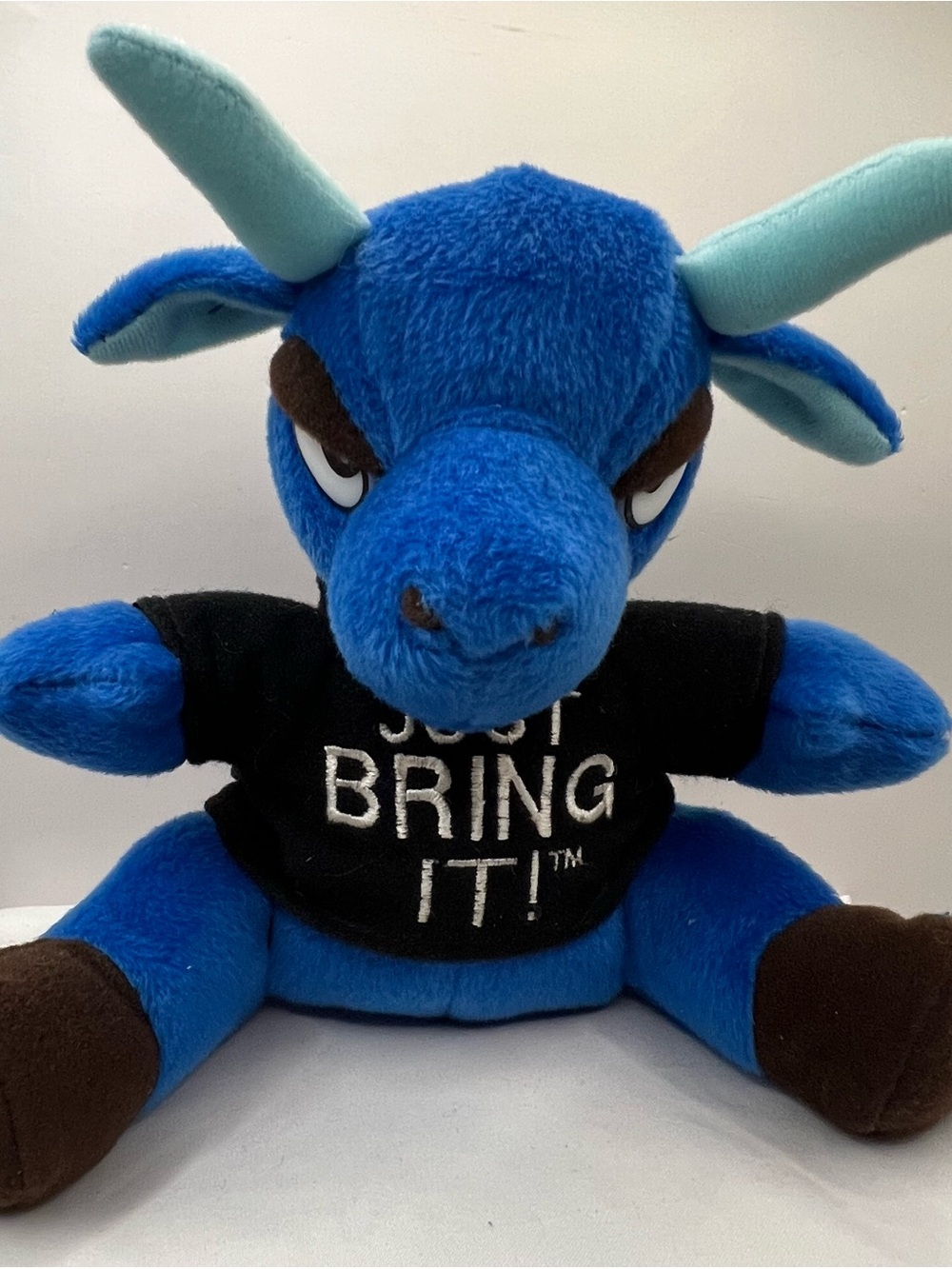 WWE/WWF NIAGARA FALLS Dwayne The Rock Johnson Just Bring It!Blue Bull Plush Rare
